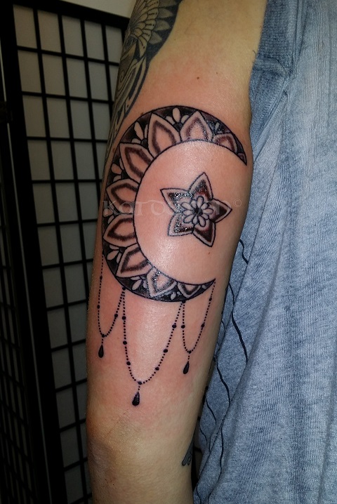 mandala Moon & star tattoo